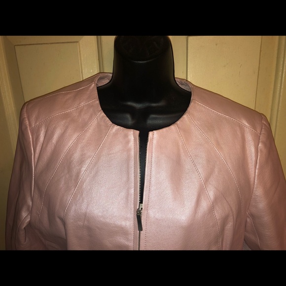 Pink pearl Real Leather blazer! See new photos - Picture 2 of 8